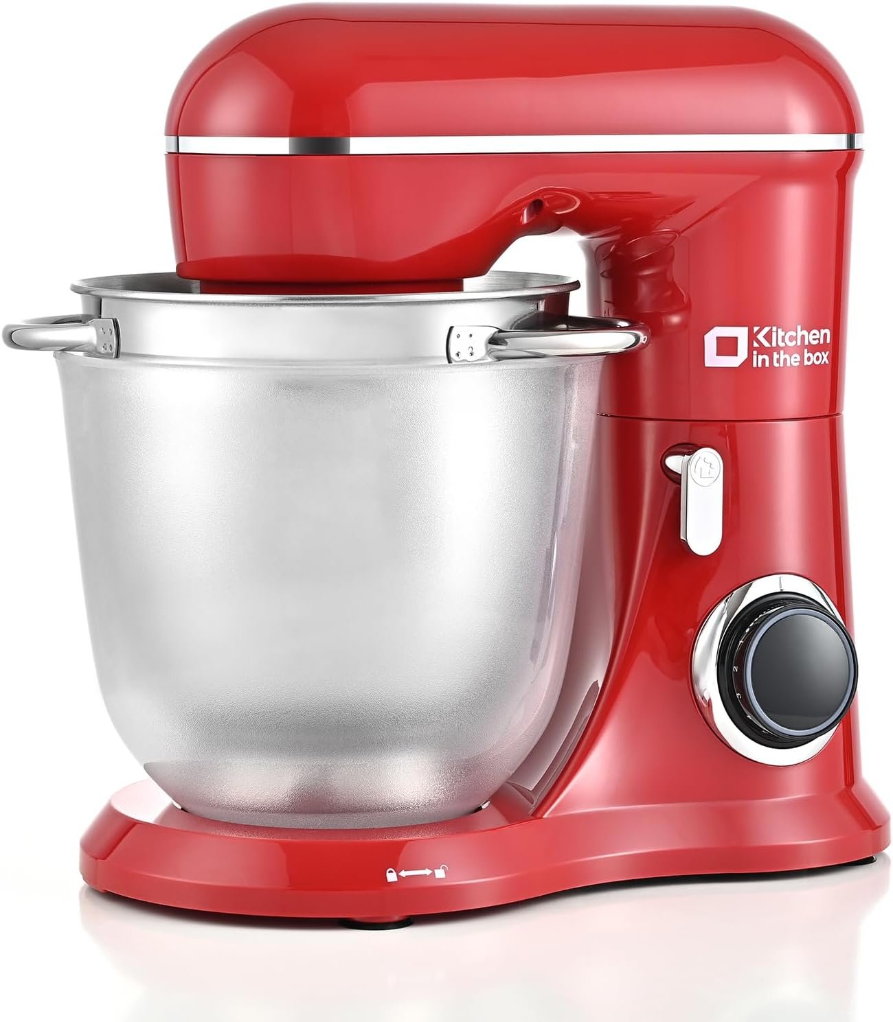 Kitchen in the box Stand Mixer, 4.5QT+5QT Two bowls Electric Food Mixer, 10 Speeds 3-IN-1 Kitchen Mixer for Daily Use with Egg Whisk,Dough Hook,Flat Beater (Red)
