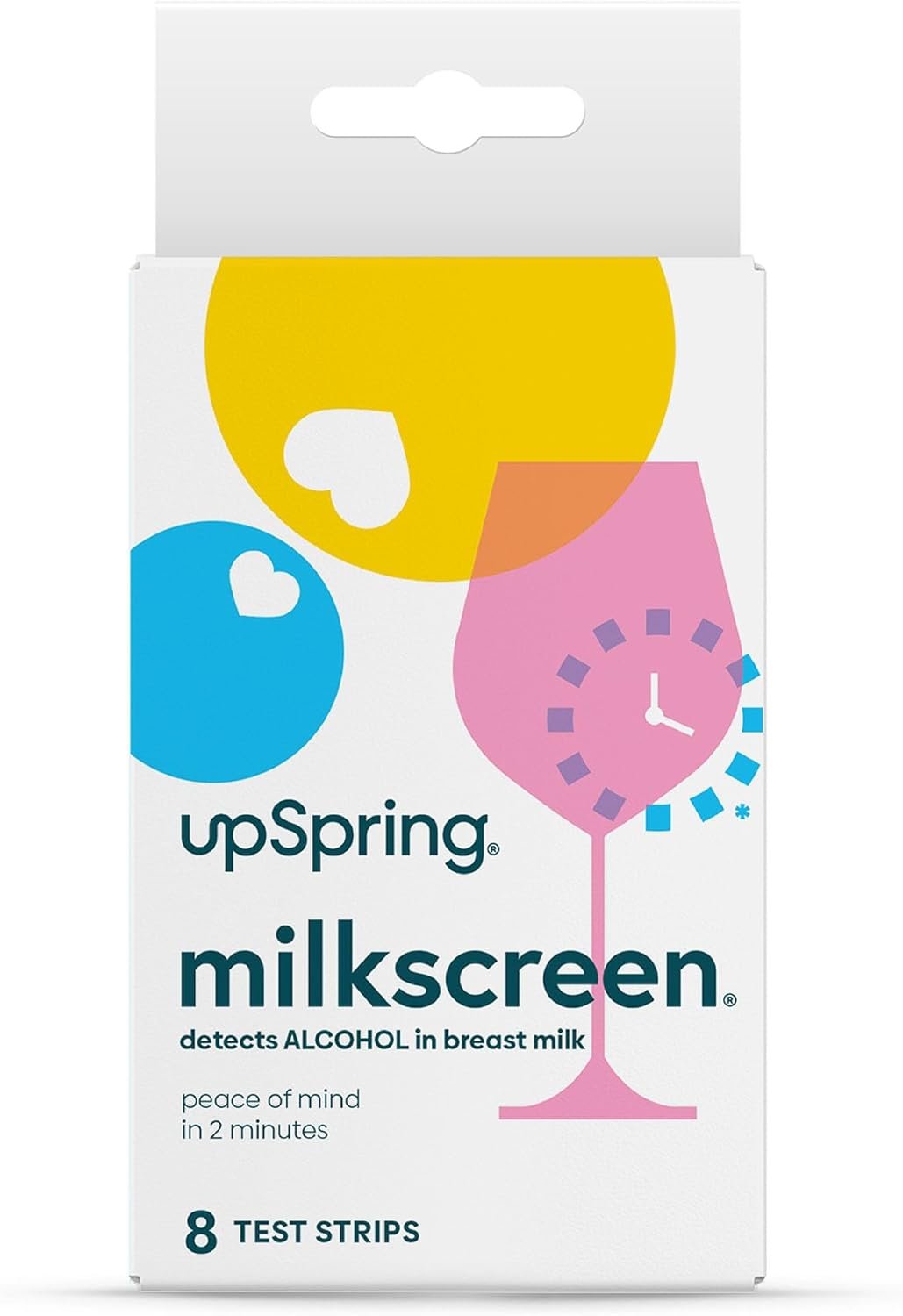 Upspring Milkscreen Test Strips to Detect Alcohol in Breast Milk – 2 Minutes with Results, FSA/HSA Eligible, at-Home Test for Breastfeeding Moms, Simple Breast Milk Alcohol Dip Test, 8 Test Strips