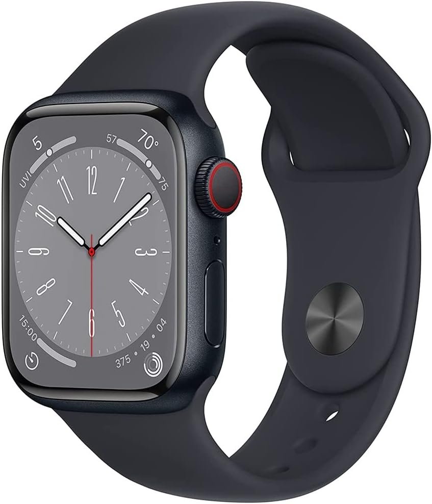 Apple Watch Series 8 (GPS, 45mm) Midnight Aluminum Case with Midnight Sport Band (Renewed Premium)