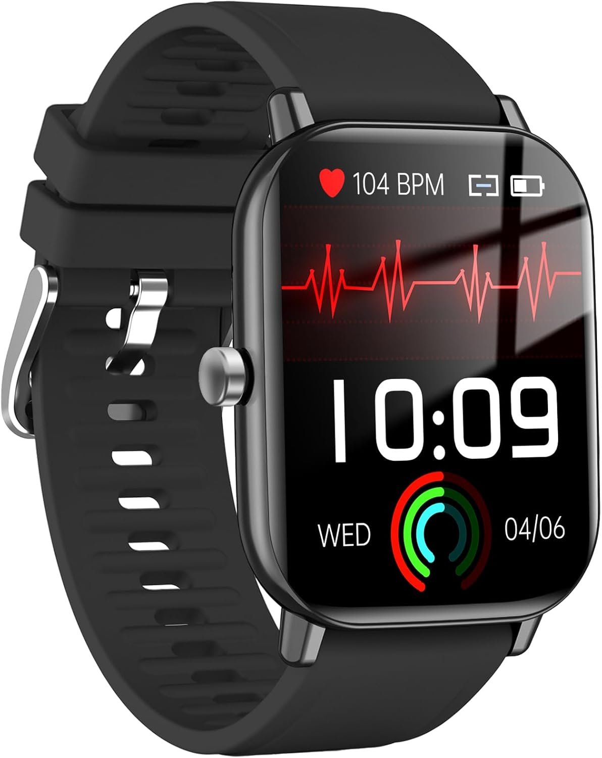 Blood Pressure Watch, Smart Watch, Smart Watches for Men (Answer/Make Call), Waterproof Smart Watch for Android and iOS, 2.01″ HD Sports Fitness Tracker with Blood Pressure Tracker, Black