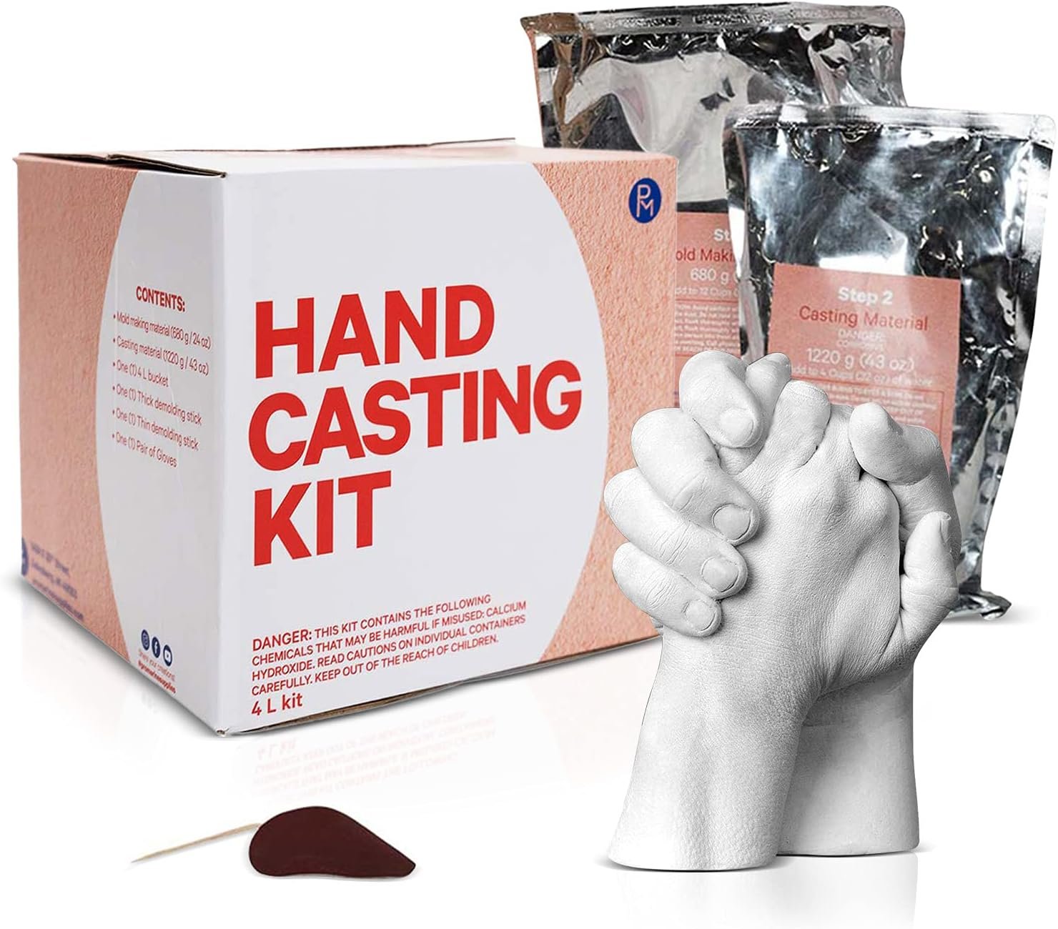 Hand Casting Kit Pro Marine (4-Liter Kit) | DIY Mold-Maker for Creating Hand Sculptures | Unique Arts and Crafts Gift | for Couples, Weddings, Anniversaries, and Family Keepsakes