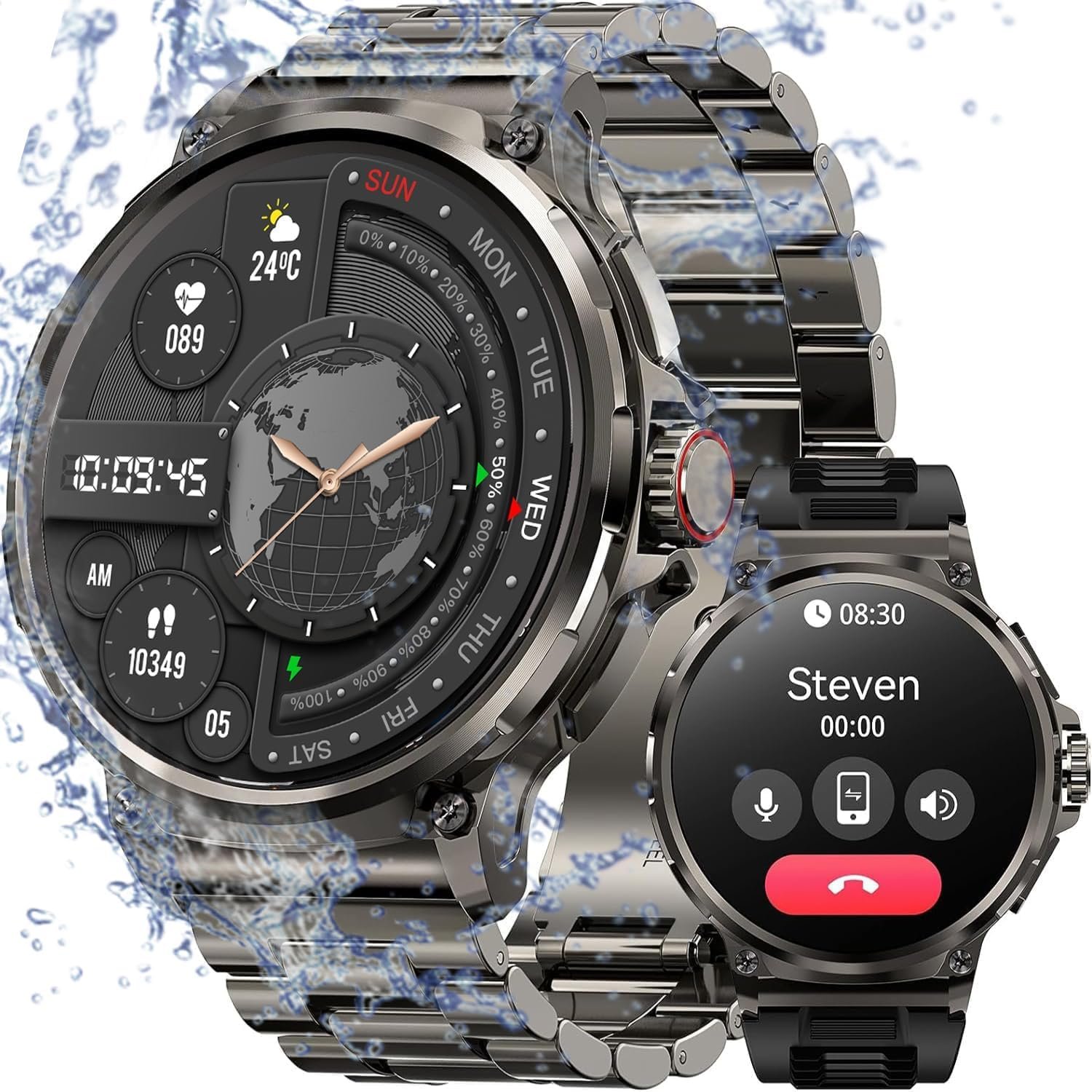 710mah Military Smart Watch for Men(Answer/Dial Calls),100 Days Standby Battery Life,1.85”HD Smartwatch with AI Voice, Health and Fitness Tracker Compatible for iOS & Android Sports Watches