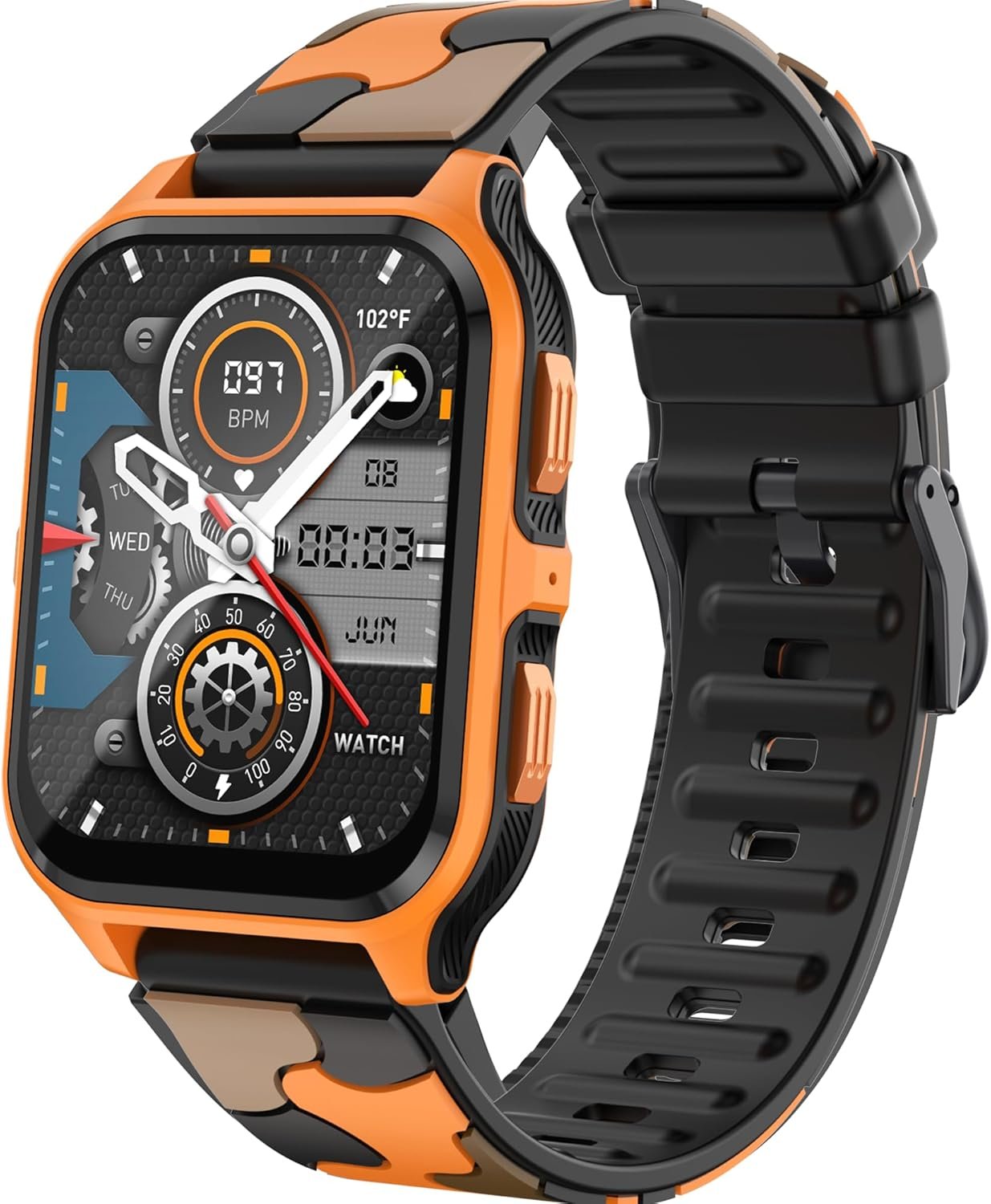 Smart Watch(Answer/Make Call) for Men Women,1.83” Touch Screen Fitness Tracker with Heart Rate,SpO2,Sleep Track,Ai Voice Assistant Multi Sport Modes Smartwatch for Android and iOS Phones