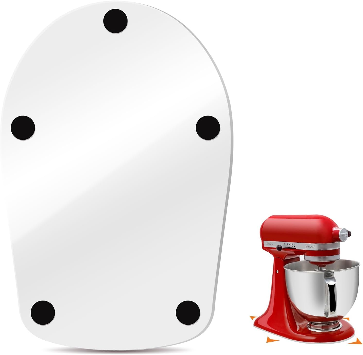 Mixer Slider Mat for KitchenAid 4.5-5 QT Stand Mixer, Acrylic Convenient Sliding Tray Appliance Sliders for Kitchen Appliances Kitchen Aid Mixers Accessories, Clear