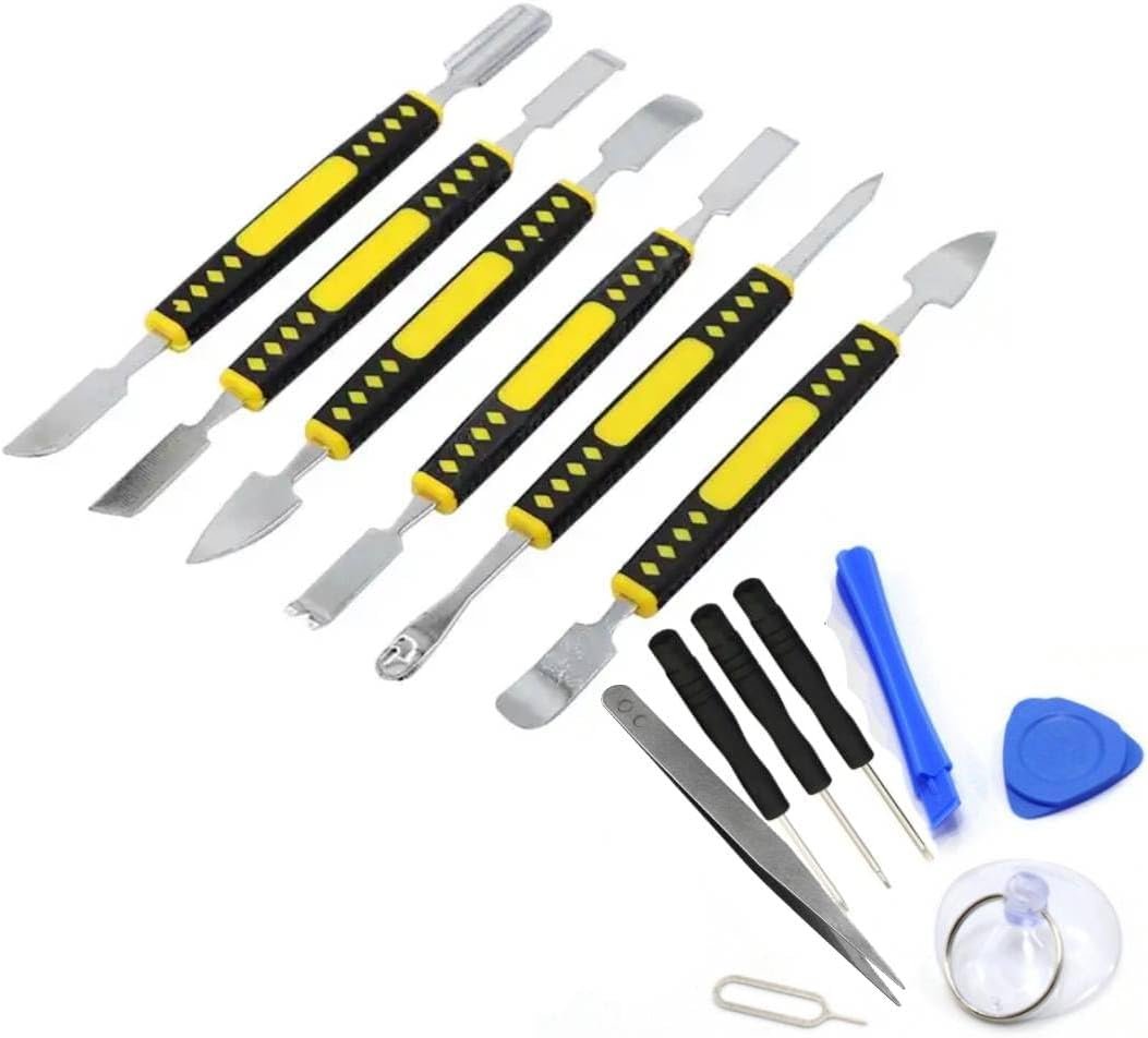 Spudger Tool Kit with Metal Spudger Crowbar and Screwdriver Set for Electronics iPhone iPad Mobile Phone Tablet Laptop Computer Watches, 14 Pieces