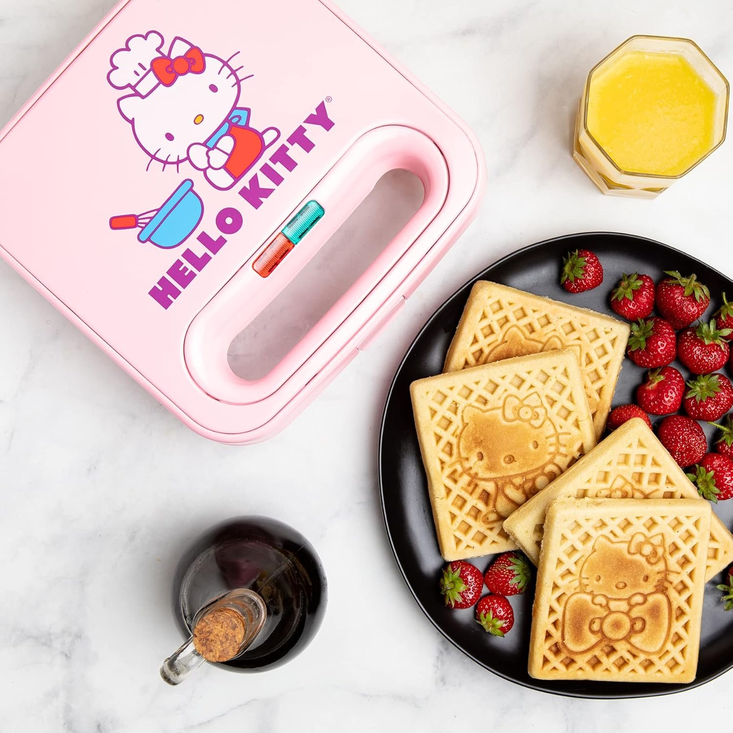 Uncanny Brands Hello Kitty Waffle Maker – Make Double Hello Kitty Waffles – Kitchen Appliance
