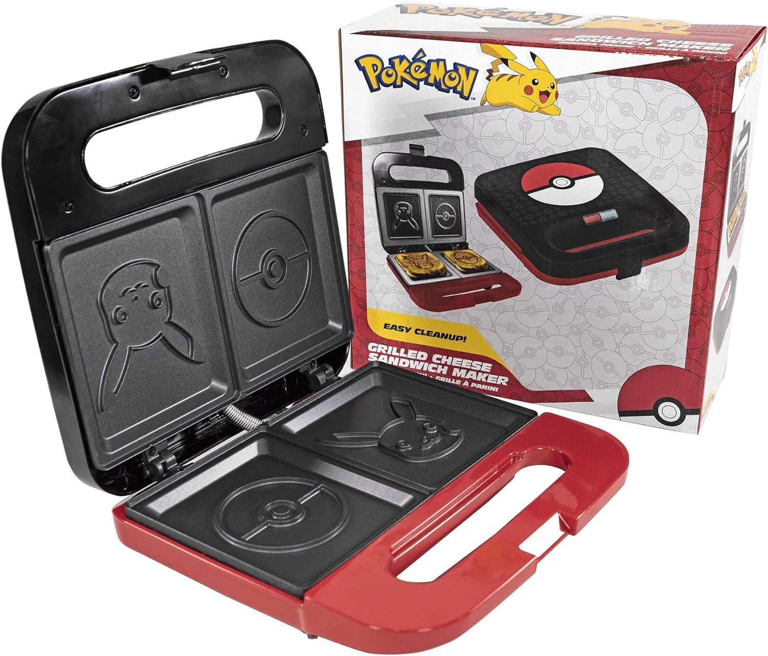 Uncanny Brands Pokemon Grilled Cheese Maker – Make Pokeball and Pikachu Sandwiches – Kitchen Appliance