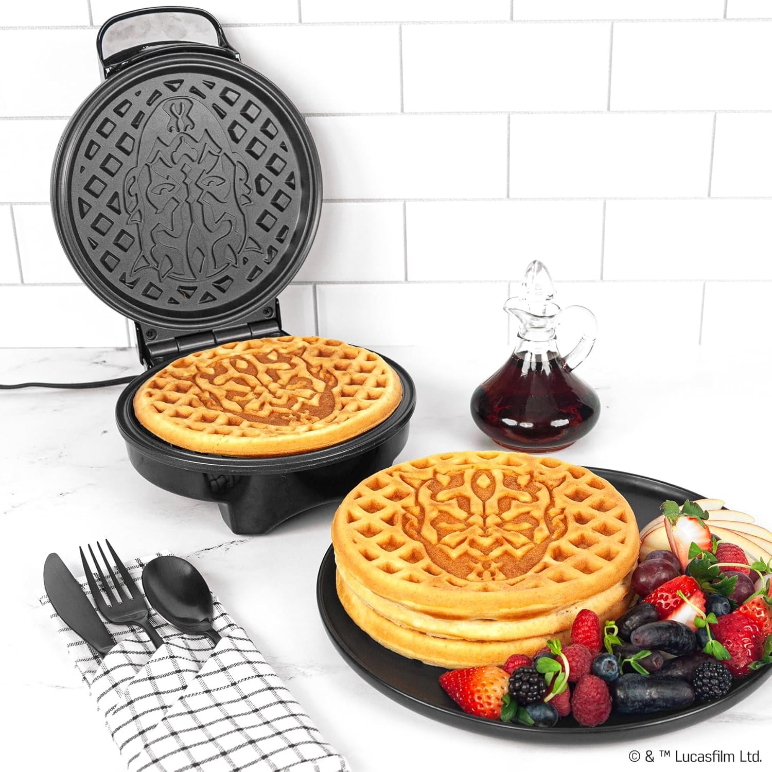 Uncanny Brands Star Wars Darth Maul Waffle Maker – The Sith Lord On Your Waffles