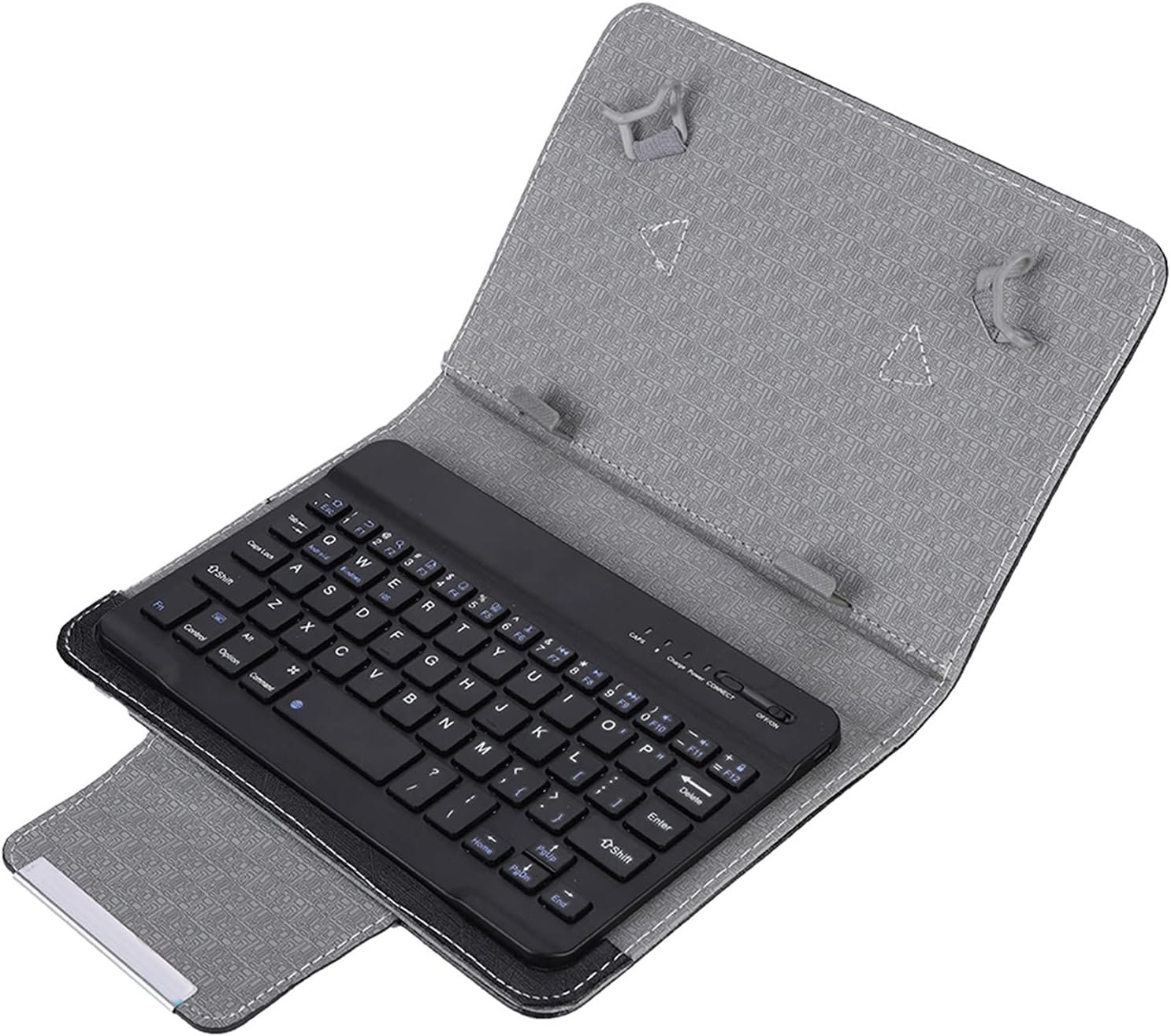 7-7.9 Tablet PU Protective Case Cover + for Bluetooth Keyboard Compatible for Android/for iOS/for Win Tablets and Mobile Phones. (7 inch Black Keyboard)