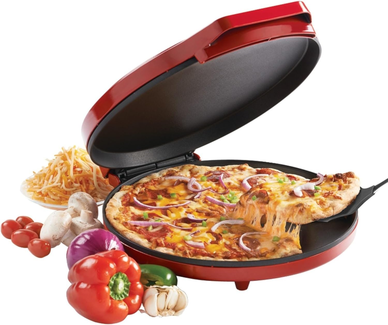Betty Crocker Countertop Pizza Maker, 1440-Watt Pizza Maker Machine for Home, BC-2958CR