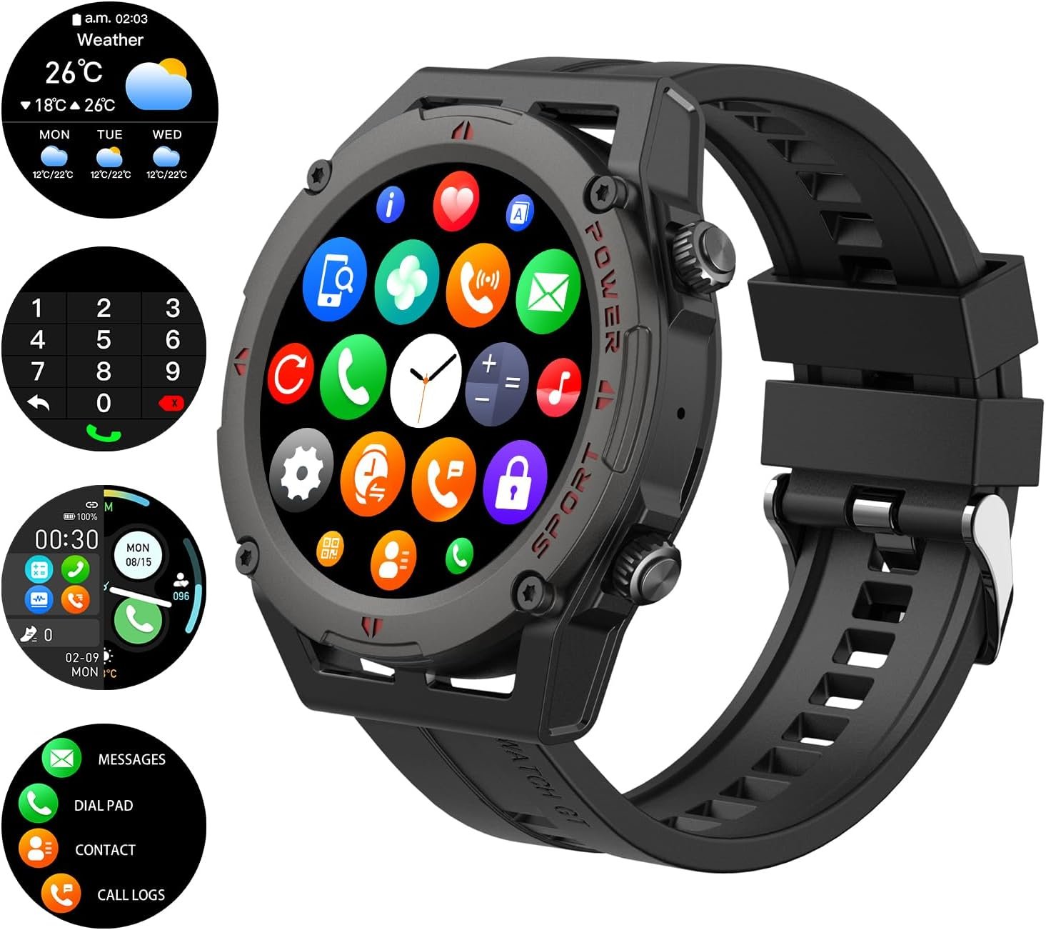 KINGSTAR Smart Watches – 1.32″ Smartwatch for Men with Text and Call | Fitness Tracker Watch with Heart Rate Sleep Monitor,AI Voice, Pedometer, IP67 Waterproof Smart Watches for Android iOS Phones