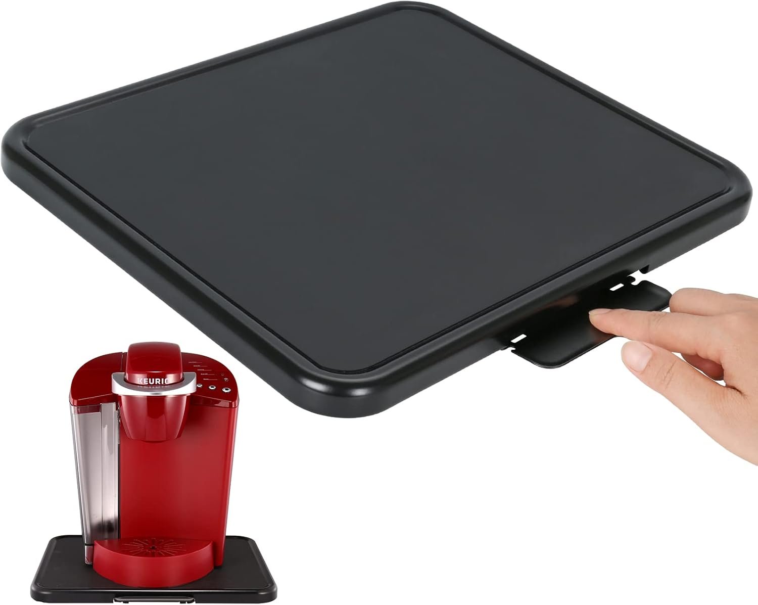 Kitchen Caddy Sliding Tray, Appliance Coffee Maker Slider Large Rolling Tray Under Cabinet Countertop Storage Moving Sliders for Stand Mixer Air Fryer Toaster Blender with Wheels -13.8” W × 11.7”D