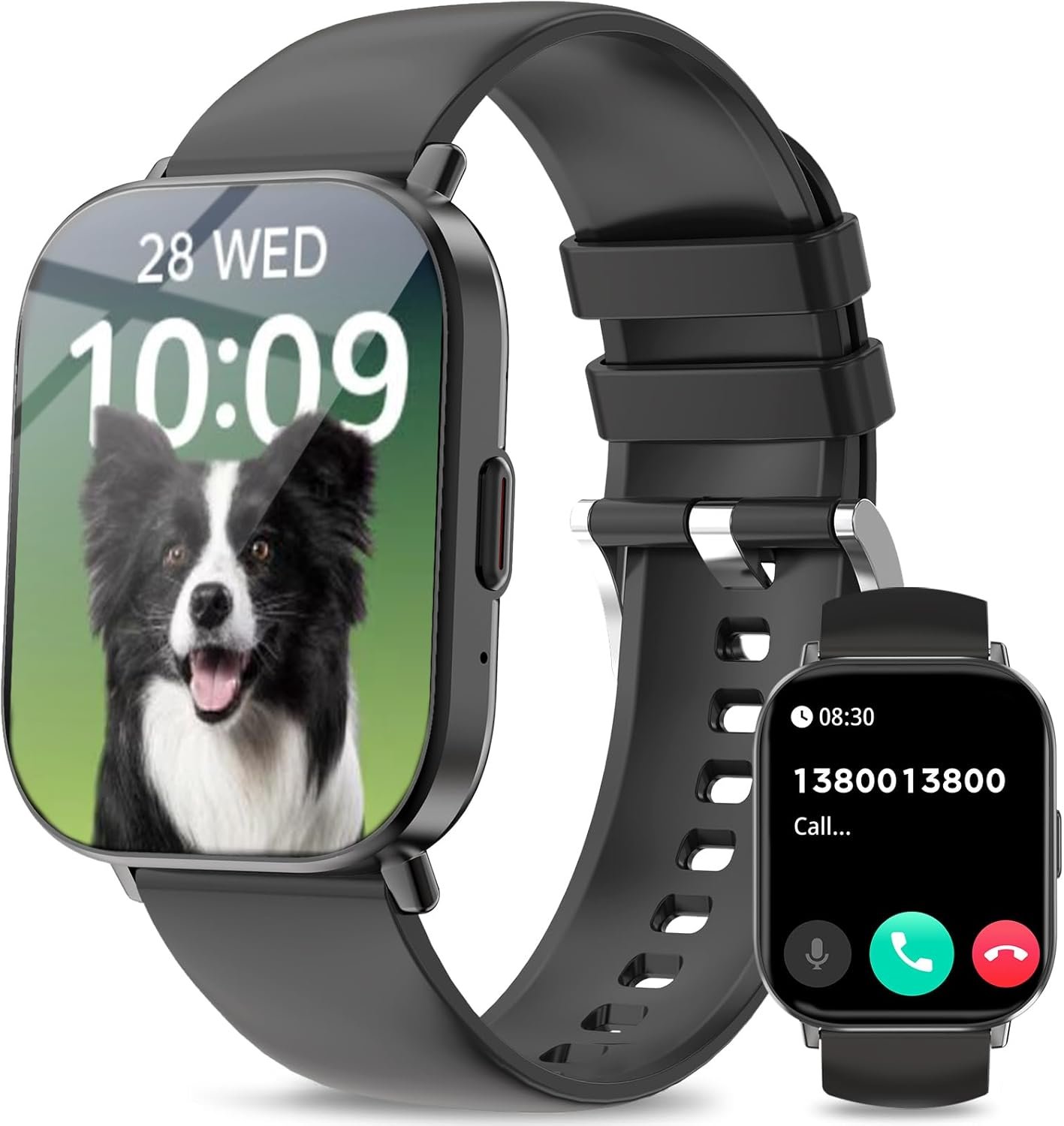 Smart Watch(Answer/Make Calls), 2.01”Smart Watches for Women Men 120+ Sports Modes Fitness Tracker with Blood Pressure/Heart Rate/Sleep Monitor, IP68 Waterproof Activity Tracker for Android and iPhone