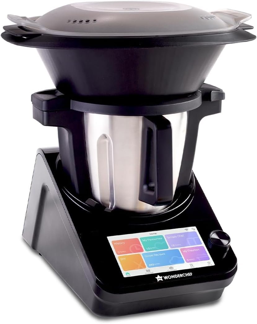 Wonderchef Chef Magic | All-in-One Kitchen Robot for Indian & International Cuisine | Automatic Chopping, Sautéing, Stirring, Kneading… | Mobile App | Recipes by Chef Sanjeev Kapoor | 2 Yr Warranty