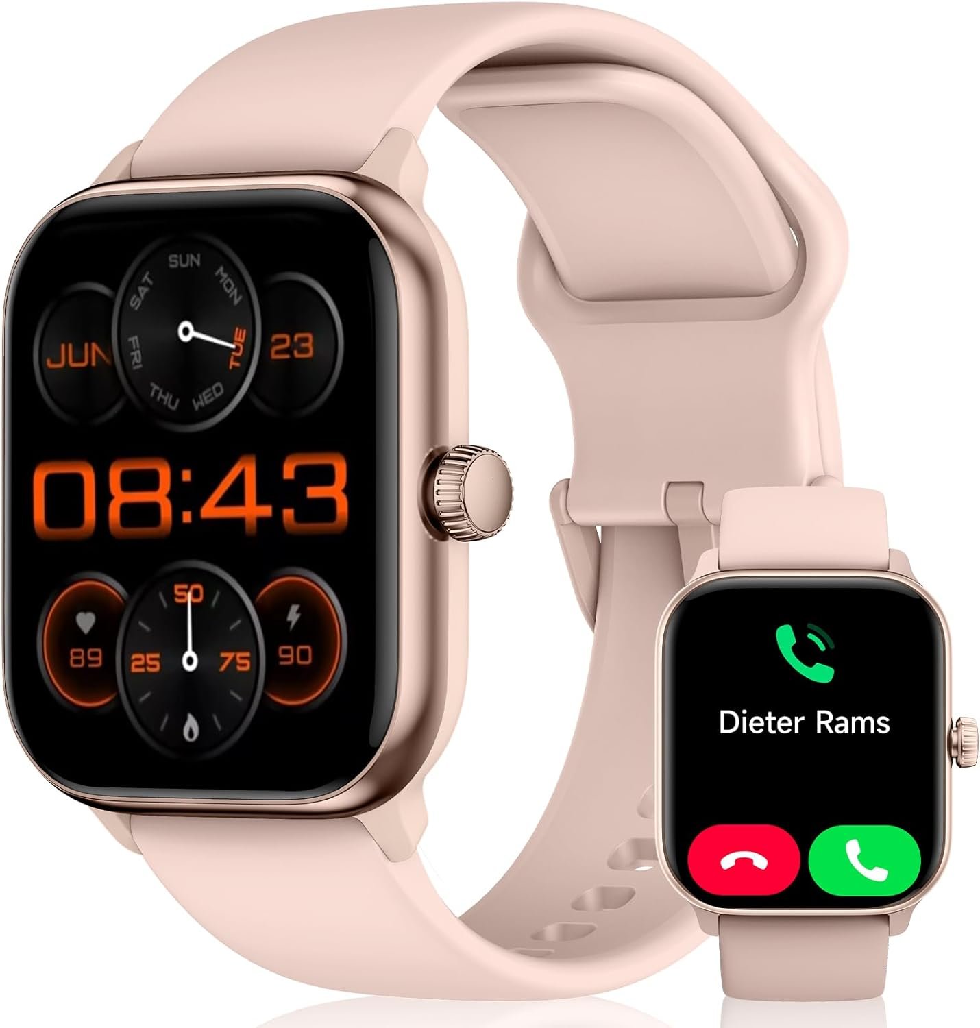 Smart Watch for Men Women with Bluetooth Call,Alexa Built-in Smartwatch,1.83″ DIY Dial Fitness Watch with Sleep Heart Rate SpO2 Monitor,100+ Sport Mode,IP68 Waterproof Watch Compatible Android iOS BK