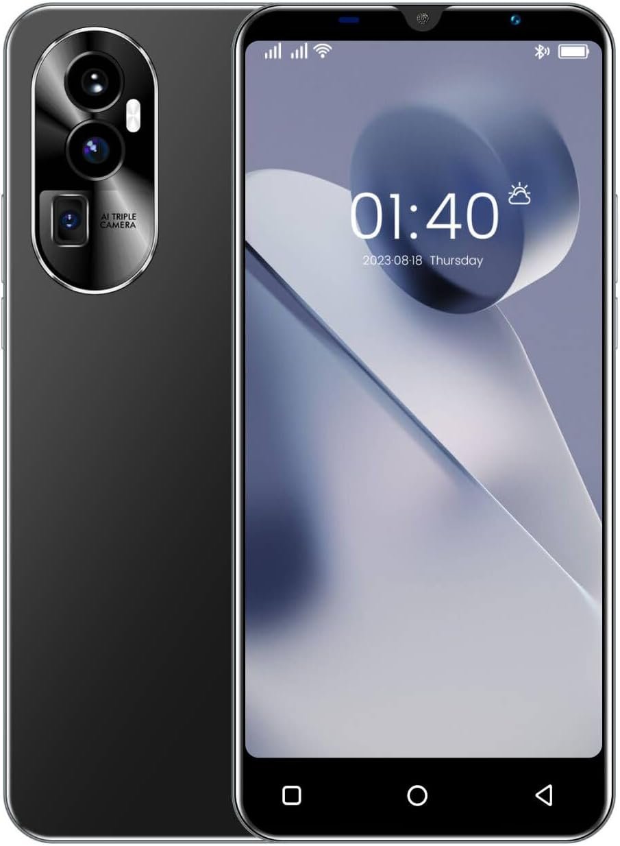 Cheap Smartphone， 5.0” Android 9.0, 16GB ROM(Extendable to 128GB,Dual SIM Dual Camera, WiFi,Bluetooth,GPS Basic Mobile Phones (R10-Black)