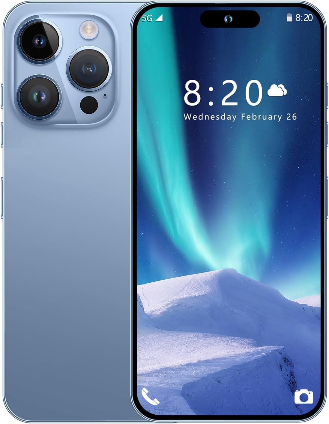 I14 ProMAX Unlocked Cell Phone,Smartphone Long Battery Life 6.82″ HD Screen Unlocked Phones, 6+256GB Android 13.0 with 128G Memory Card, Dual SIM/Fingerprint Lock/Face ID/GPS (Blue)