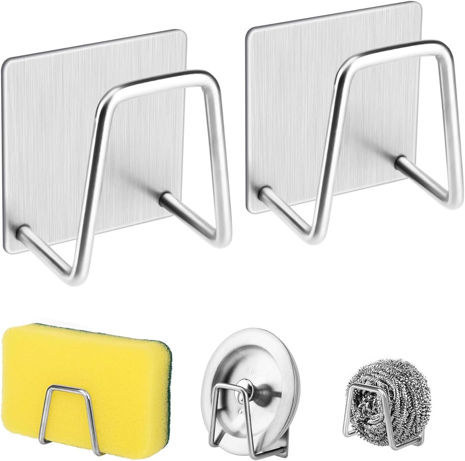 Kitchen Accessories, Rag Sponge Rack Storage-SUS304 Stainless Steel, Sink Rack Quick Drain (Pack of 2)