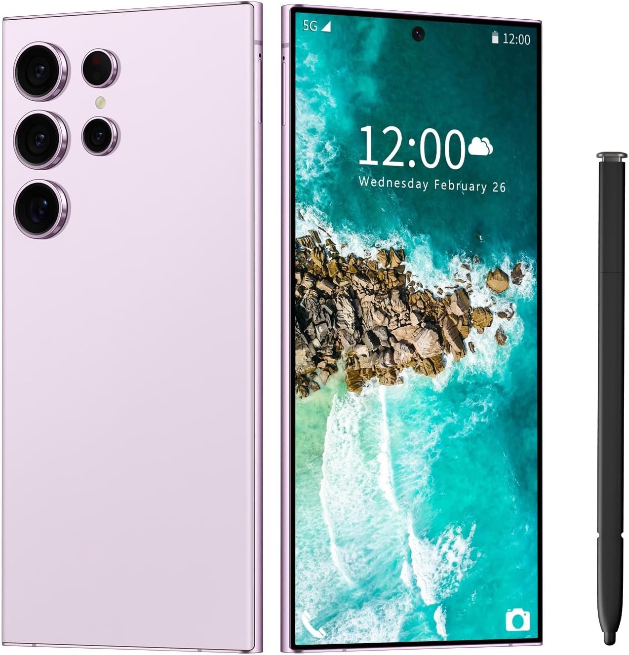 MMY I24 Ultra 5G Unlocked Smartphone,6GB+256GB Fully Unlocked Cell Phone for Android 13, 6.8″ Unlocked Cell Phone, 6800mAh, 48MP+108MP Dual Camera/Dual SIM/Fingerprint Lock/Face (Purple)