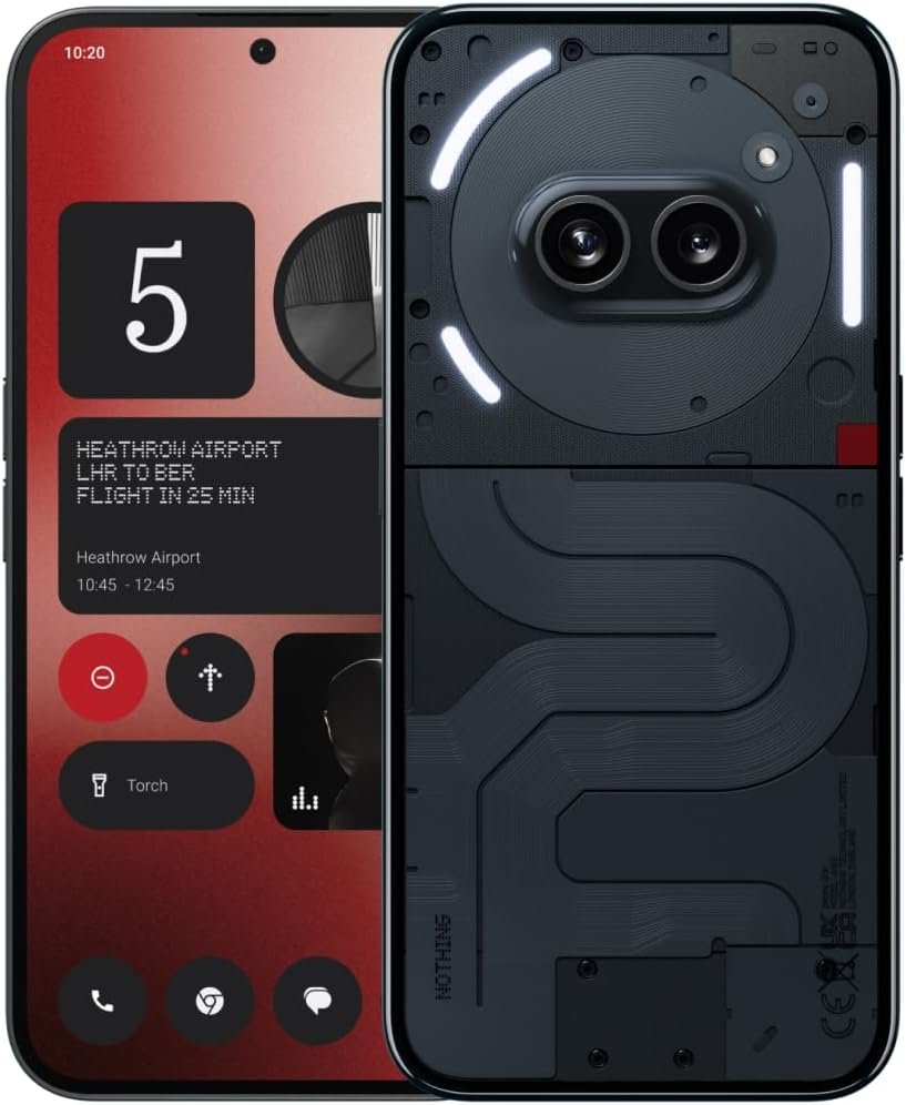 Nothing Phone (2a) Smartphone Unlocked 5G Android Phone Dimensity 7200 Pro, 50MP Dual Camera Cell Phone, 6.7” AMOLED Display, 5000mAh Battery, NFC (Black, 12+256GB)