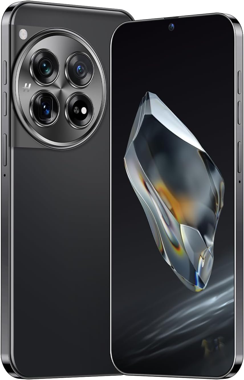 ONE12 Android Phone, 8GB+256GB Unlocked Cell Phone, Android 13.0 Smartphone, 24MP+48MP Camera, 6800 mAh Battery Super Endurance, Dual SIM, 6.82″ HD Screen, US Version, 2024 (Midnight Black)