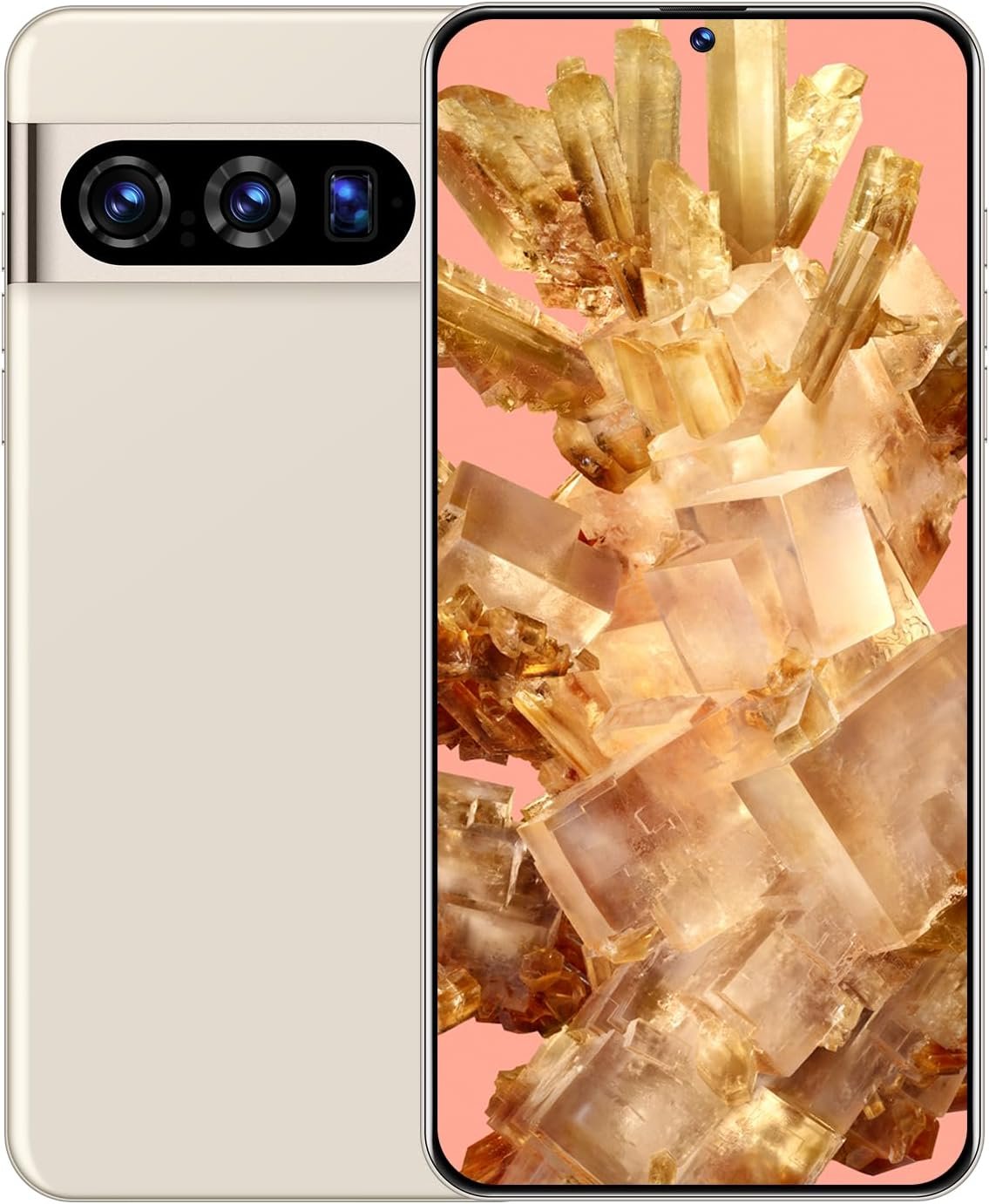 Pixel8 Pro Unlocked Cell Phone, Android 13 Smart Phones, 10-core 8GB+256GB Mobile Phones, 6.82″ FHD Screen/50MP+24MP/6800 mAh/Dual SIM/Face ID/5G Android Phone (Desert Gold)