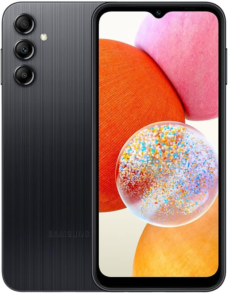 SAMSUNG Galaxy A14 4G LTE (128GB + 4GB) Unlocked Worldwide (Only T-Mobile/Mint/Metro USA Market) 6.6″ 50MP Triple Camera + (15W Wall Charger) (Black (SM-A145M/DS))