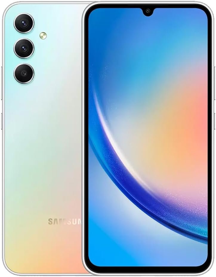 SAMSUNG Galaxy A34 5G + 4G LTE (128GB + 6GB) Unlocked Worldwide (Only T-Mobile/Mint/Metro USA Market) 6.6″ 120Hz 48MP Triple Camera + (25W Wall Charger) (Awesome Silver (SM-A346M))