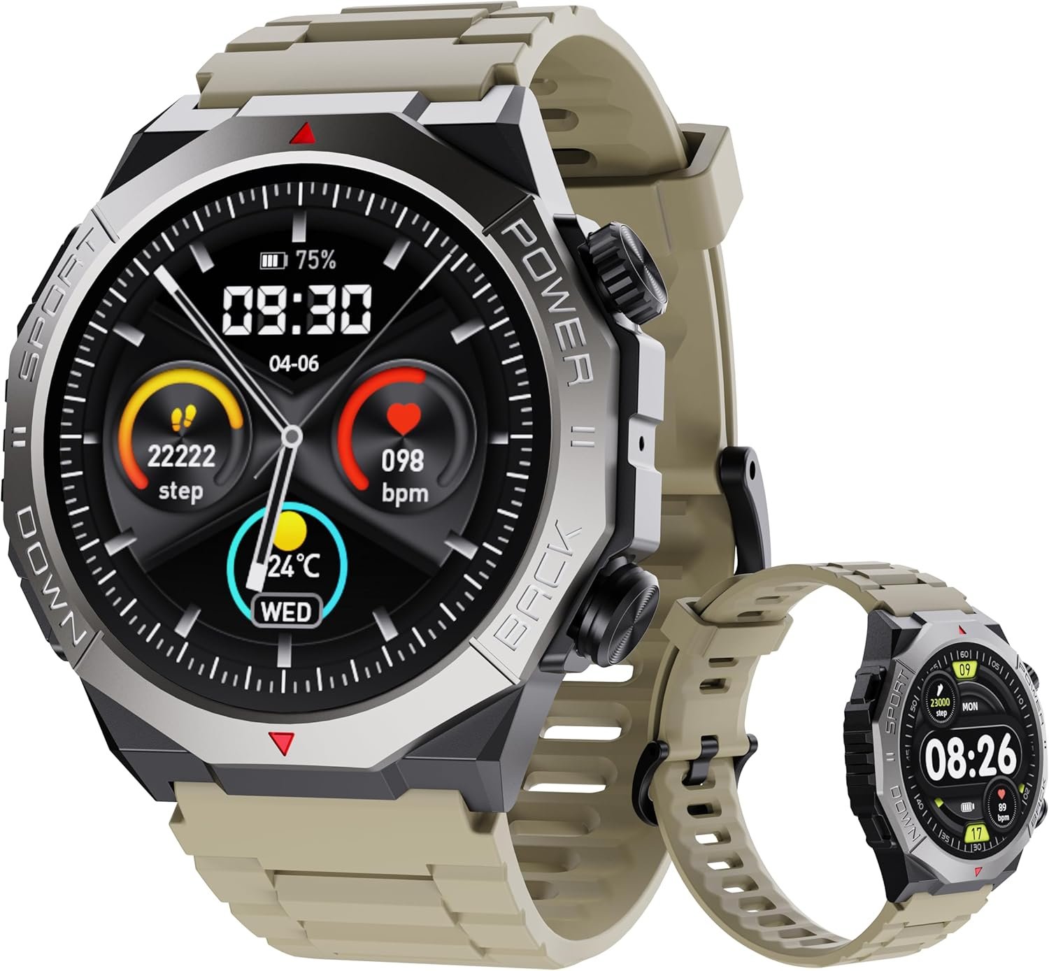 Smart Watch, Smart Watches for Men Women(Answer/Make Call), 110+ Sports Modes Fitness Activity Tracker with Heart Rate Sleep Monitor, IP68 Waterproof Fitness Watch Smartwatch for Android iOS