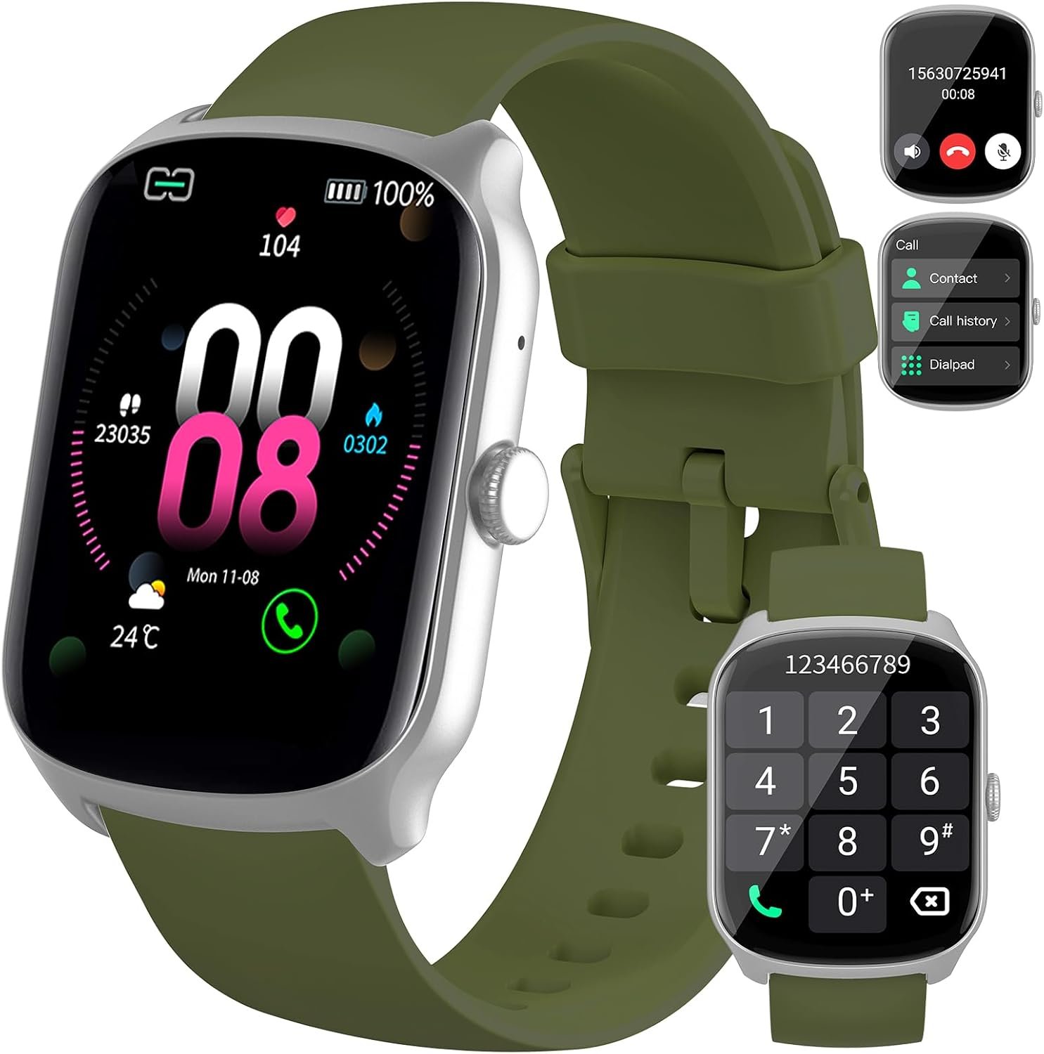 Smart Watch for Men Women (Dial/Answer Calls), 1.95″HD Curved Screen Smartwatch, Heart Rate/Sleep Monitor Fitness Watches, 112+ Sports Modes Activity Trackers, IP68 Waterproof Watch for Android iOS