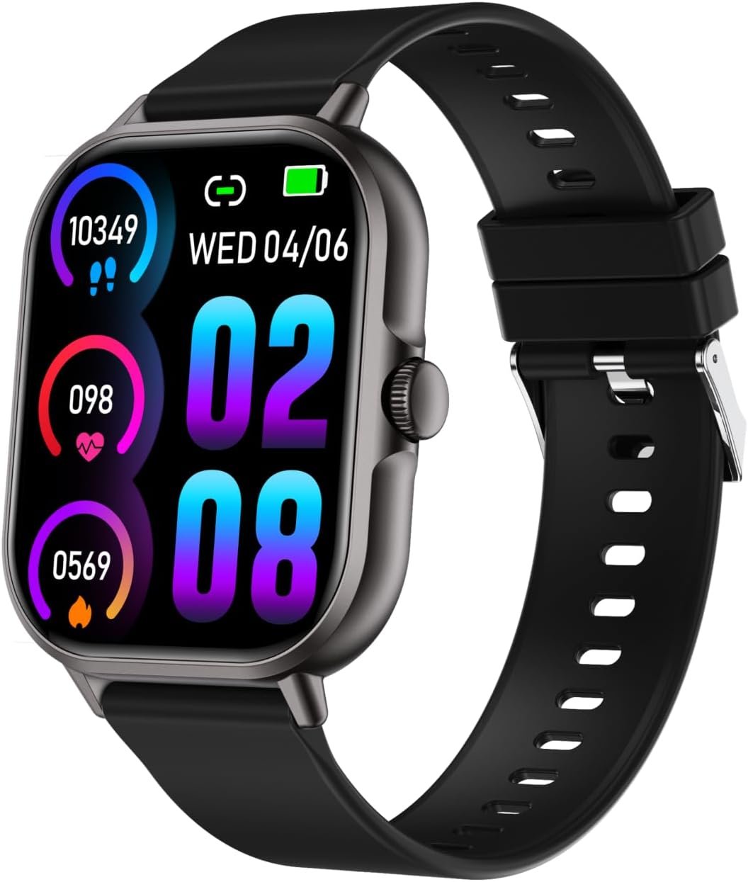 Smart Watch for Women Men, 2.01″ Smartwatch with Heart Rate Monitor Blood Oxygen and Sleep Monitor Fitness Tracker Watch (Make/Answer Call), IP67 Waterproof Smart Watch for Android iOS Phones (Black)