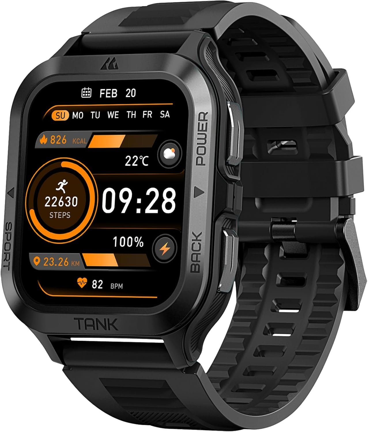 Smart Watches for Men- (Answer/Make Calls) Rugged Military Designed, 5ATM Waterproof, 70+ Sports Modes, AI Voice Assistant, 1.85″ HD Display, Compatible for Android and iOS