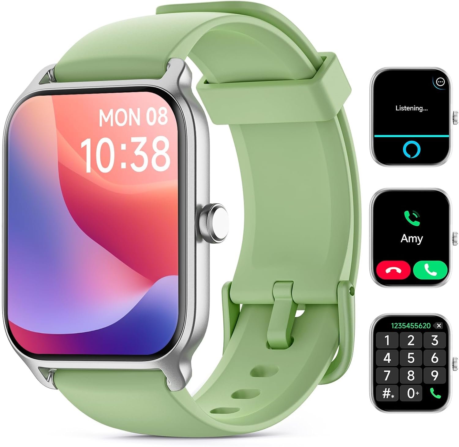 Smart Watches for Women Men (Answer/Make Calls) Compatible iOS Android Phones, 1.8″ HD Screen Fitness Tracker Smartwatches Heart Rate SpO2/Sleep/Stress Monitor 100+ Sports Tracker Watch Waterproof