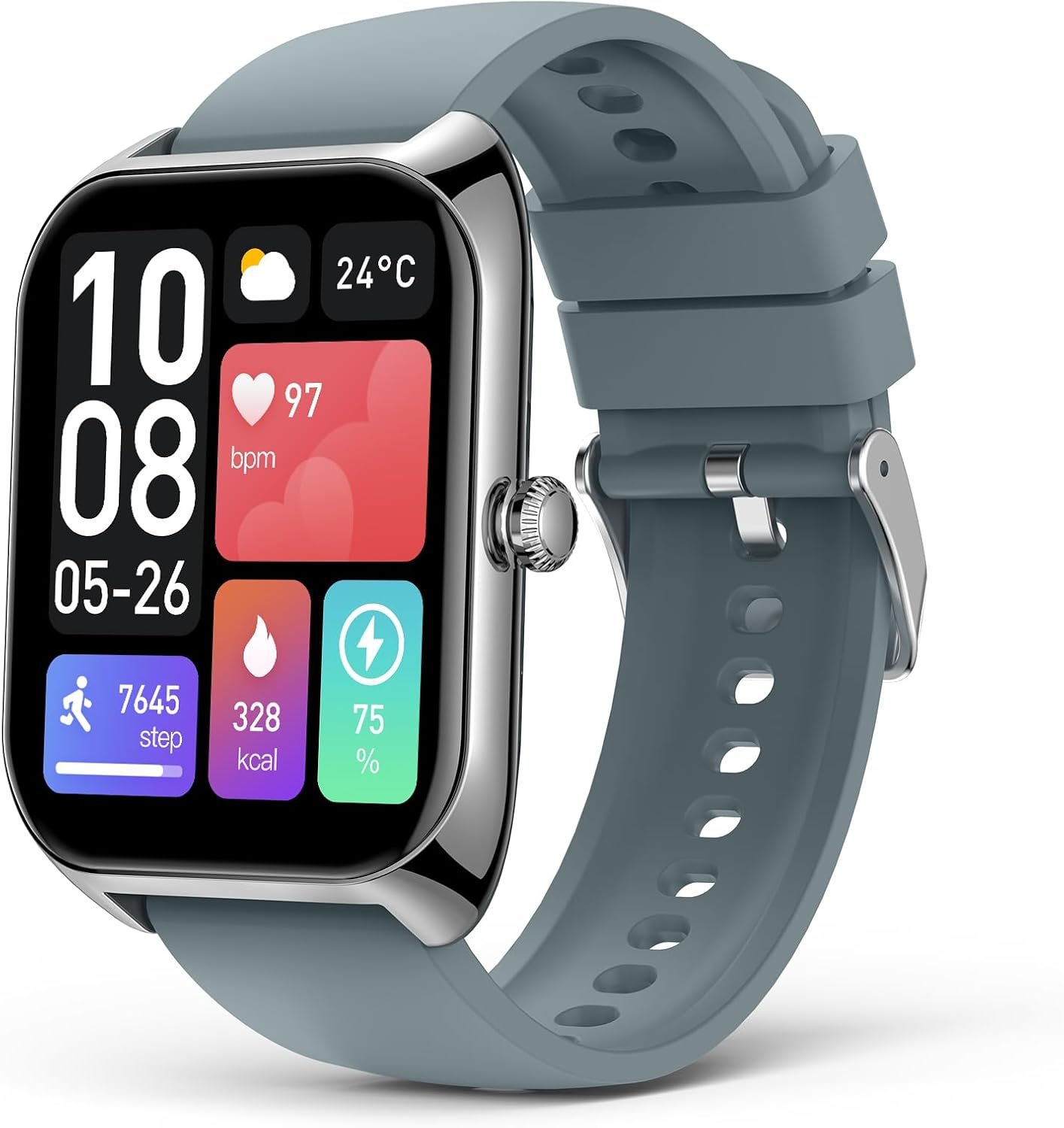 Smartwatch (Answer/Make Calls), 2.02-inch smartwatch with Blood Pressure Heart Rate Sleep Monitor, IP68 Waterproof Fitness Tracker with 100+ Sports Modes Compatible with iOS Android Men and Women