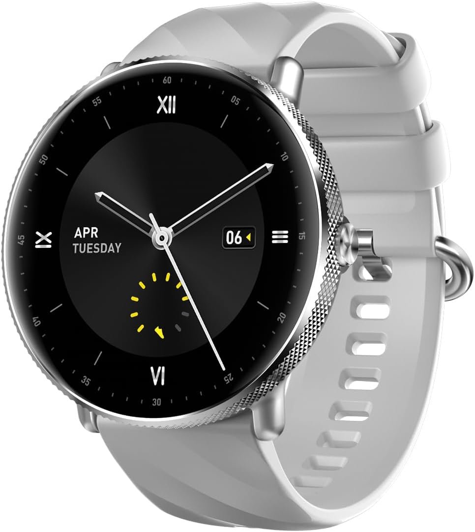 Wapik Smart Watches for Women Men 1.43-Inch AMOLED Display(Answer/Make Calls),Fitness & Health Tracker with Heart Rate,Sp02,Sleep Monitor,IP68 Waterproof Smartwatch for iPhone Android Silver