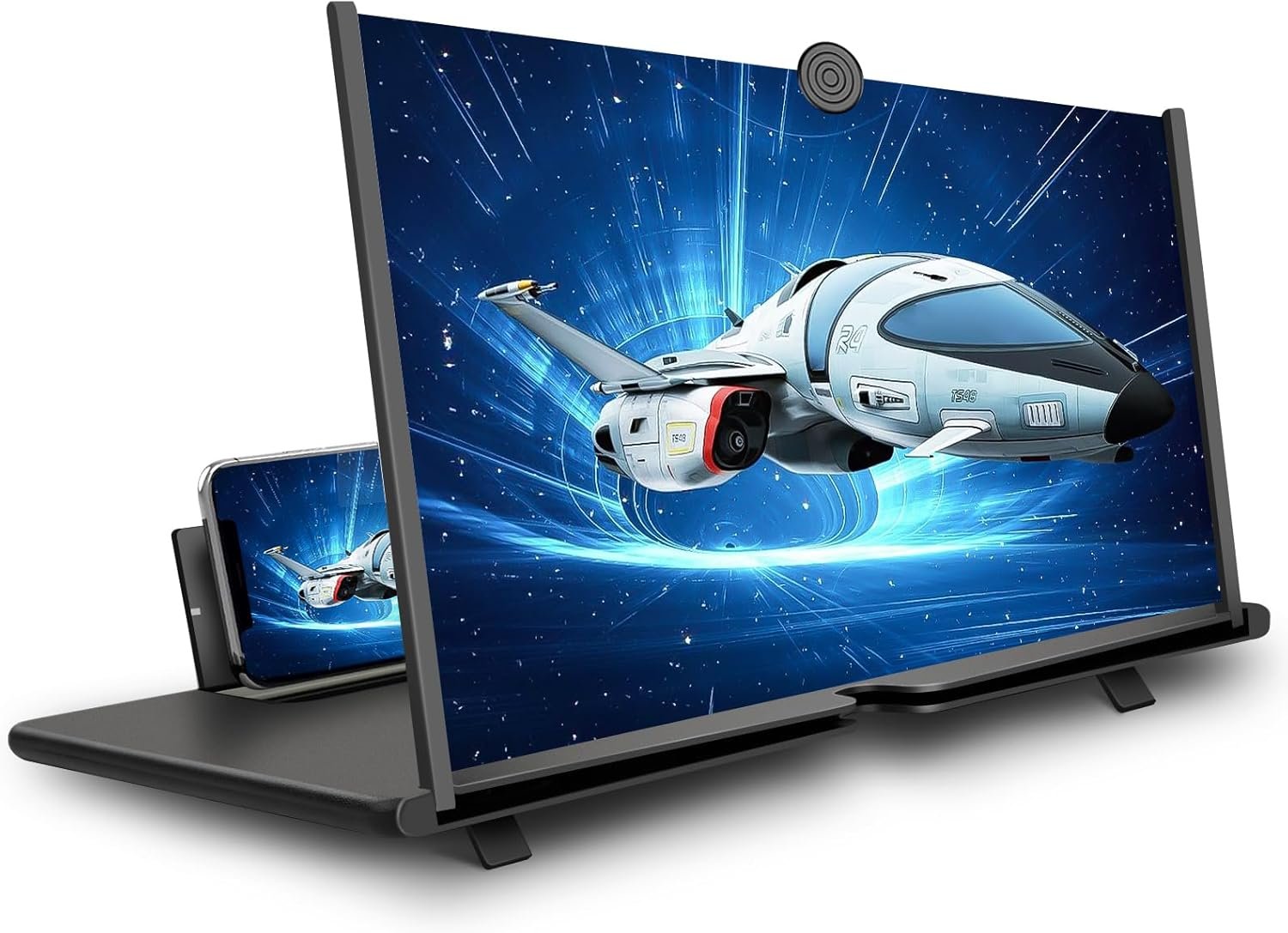 18″ Screen Magnifier for Cell Phone, 3D HD Mobile Phone Magnifier Projector Screen for Movies, Videos and Gaming, Foldable Mobile Phone Stand Holder with Screen Magnifier, Supports All Smartphones