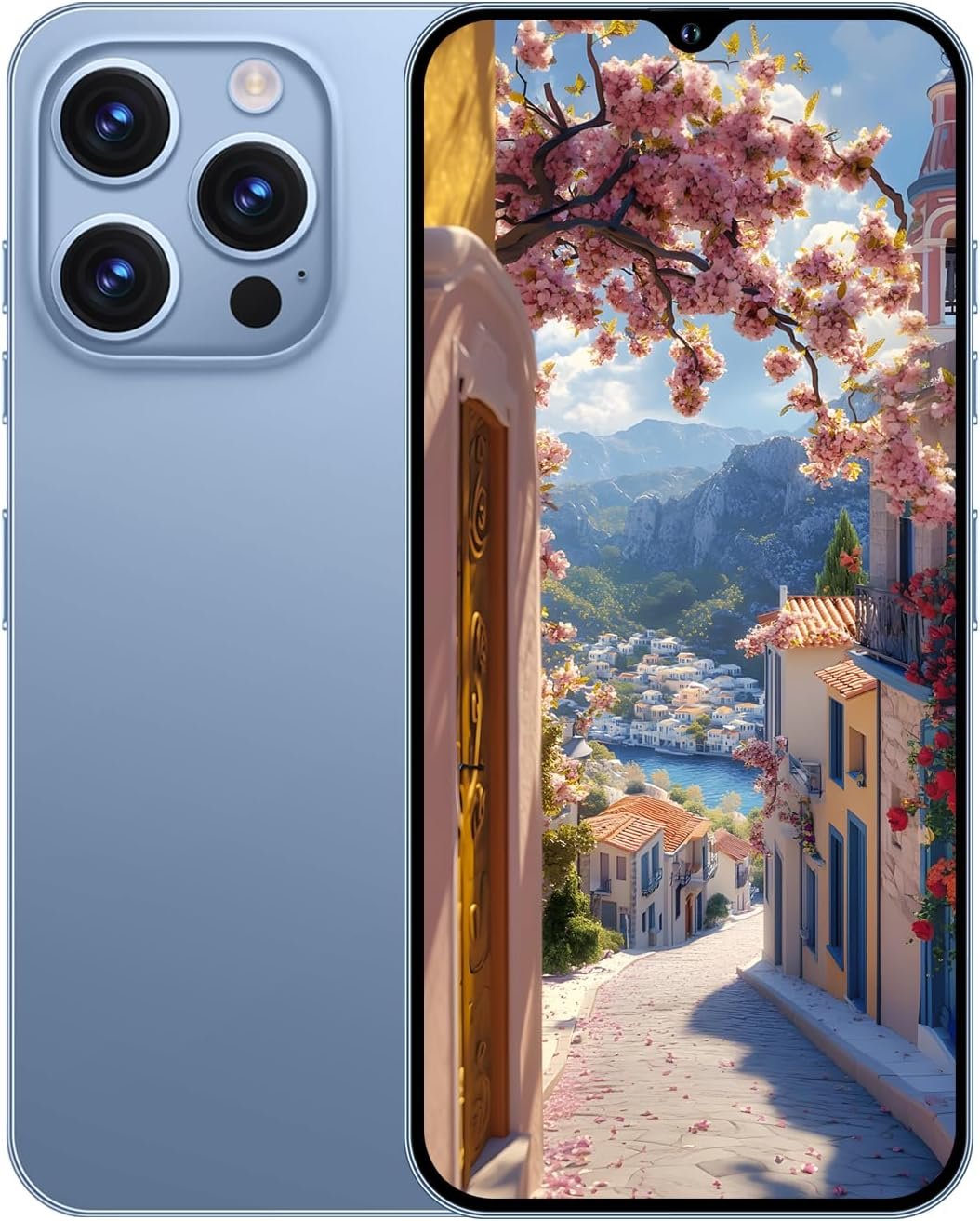 A14ProMax Unlocked Cell Phones 5G Smartphone Android 13 Unlocked Phones Snapdragon 8Gen2 6.8″ HD Screen 13MP+50MP 6800mAh Support Dual SIM Fingerprint Lock GPS Face ID (6GB+128GB, Blue)