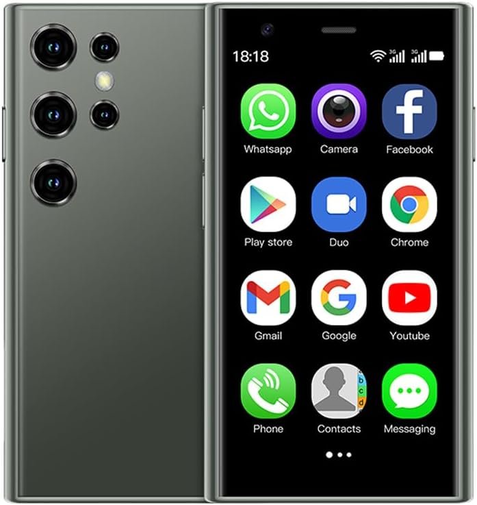 Mini Smartphone, Child Phone SOYES The World’s Smallest Cell Phone 3.0 Inch Android Small Phone Quad Core 2G+16G 5.0MP Dual SIM High Definition Mini Phones Unlocked 3G Mobile Phone(Green)