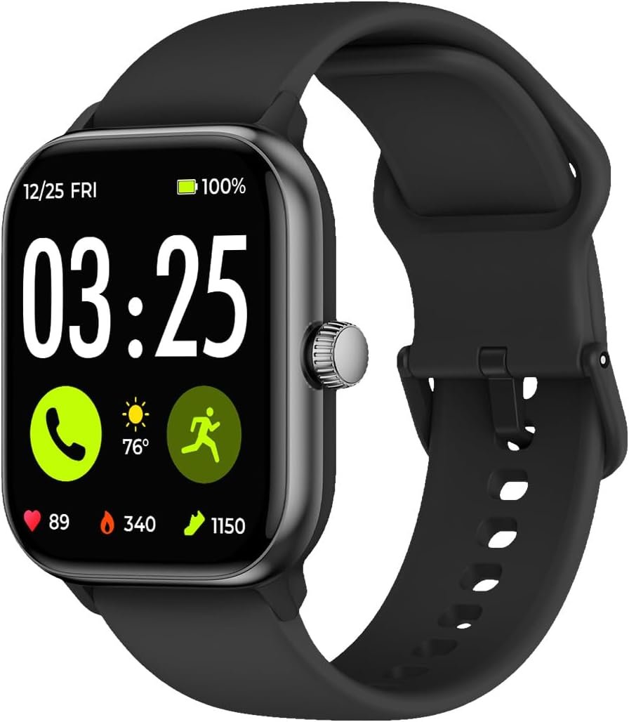 Spade & Co Health Smartwatch 4 – Smartwatch for Men & Women, Heart Rate, Sleep & SpO2 Monitor, Pedometer, Fitness Tracker, Answer/Make Calls IP68 Waterproof iOS & Android Compatible – 10+ Days Battery
