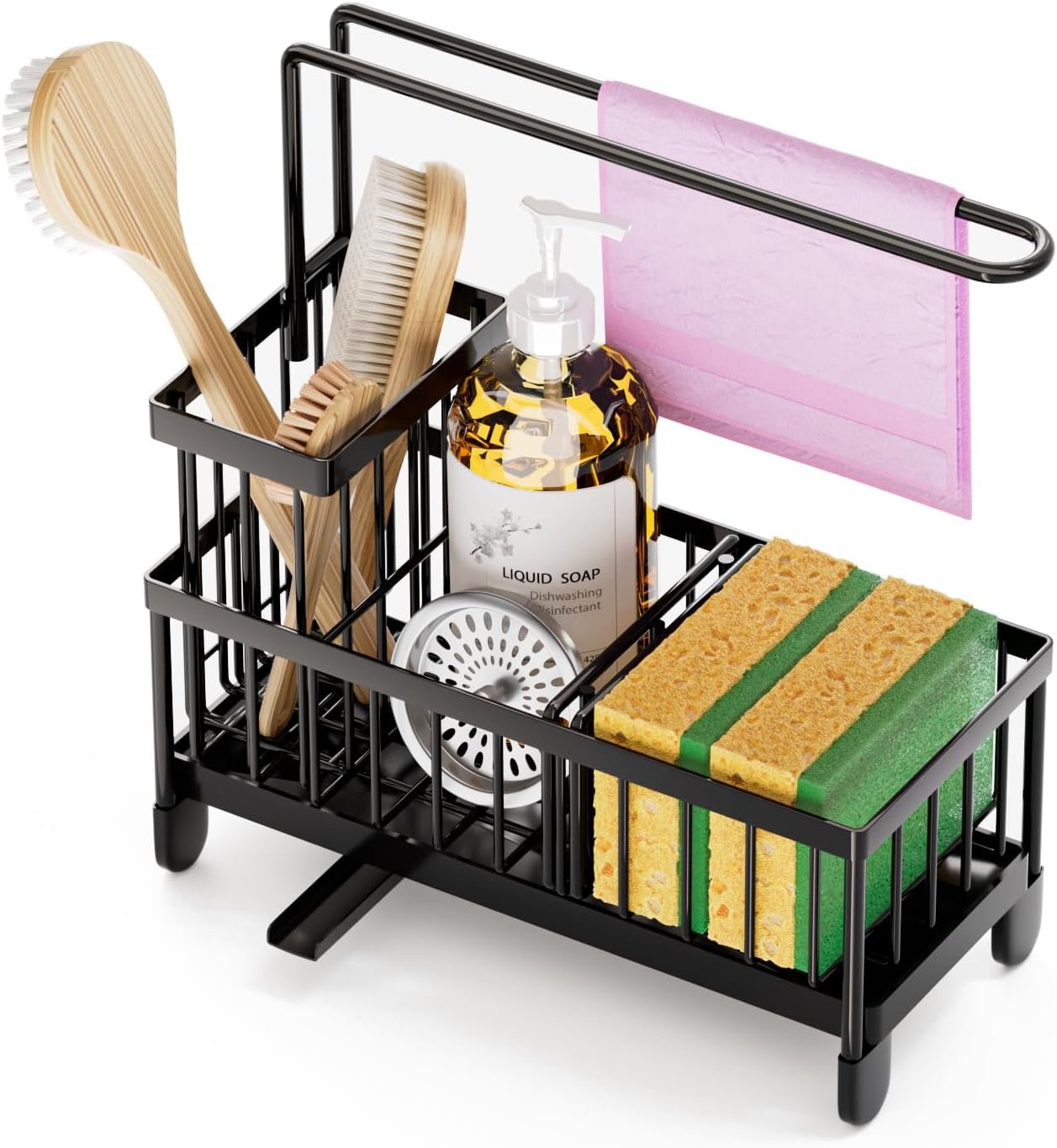 Sponge Holder for Kitchen Sink, Kitchen Sink Caddy, Kitchen Sponge Holder, Soap Dispenser Kitchen Organizers and Storage Essentials.