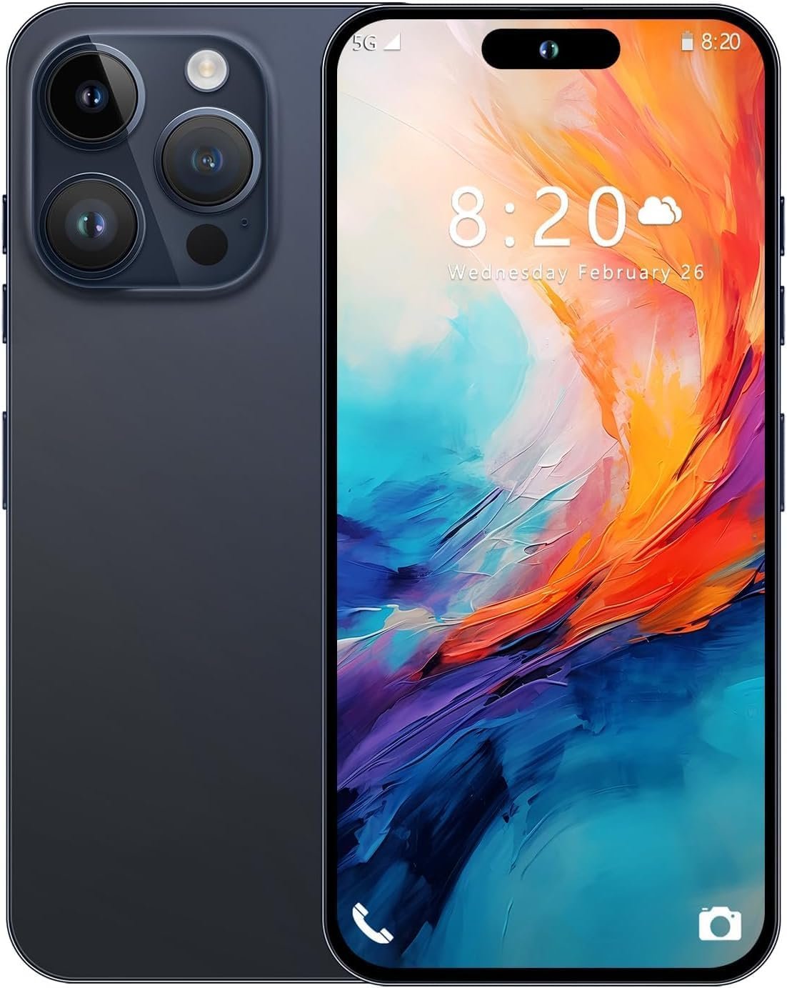 Unlocked Cell Phone A15 PROMAX, 6.8 inch Screen 5G Android 13 Unlocked Phones, 12GB+512GB Android Phone, 108MP+48MP Camera Dual SIM Mobile Phone, 6800mAh Battery Smartphone/GPS/Face ID