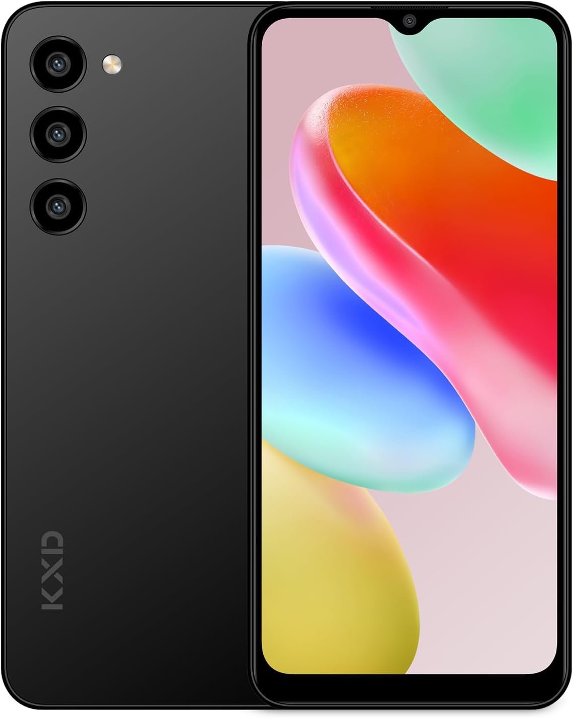 KXD A09 Unlocked Android Phones, Android 12 Smartphones, 6.56″ HD+, 4000mAh 10W Fast, Octa-Core 8GB+128GB/SD 256GB Smart Phone, 13MP+8MP, Face ID Unlock Phone, 4G Dual SIM Phone – Black