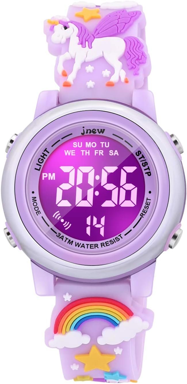 3D Cartoon Waterproof Watches for Girls with Alarm – Best Toys Gifts for Girls Age 3-12