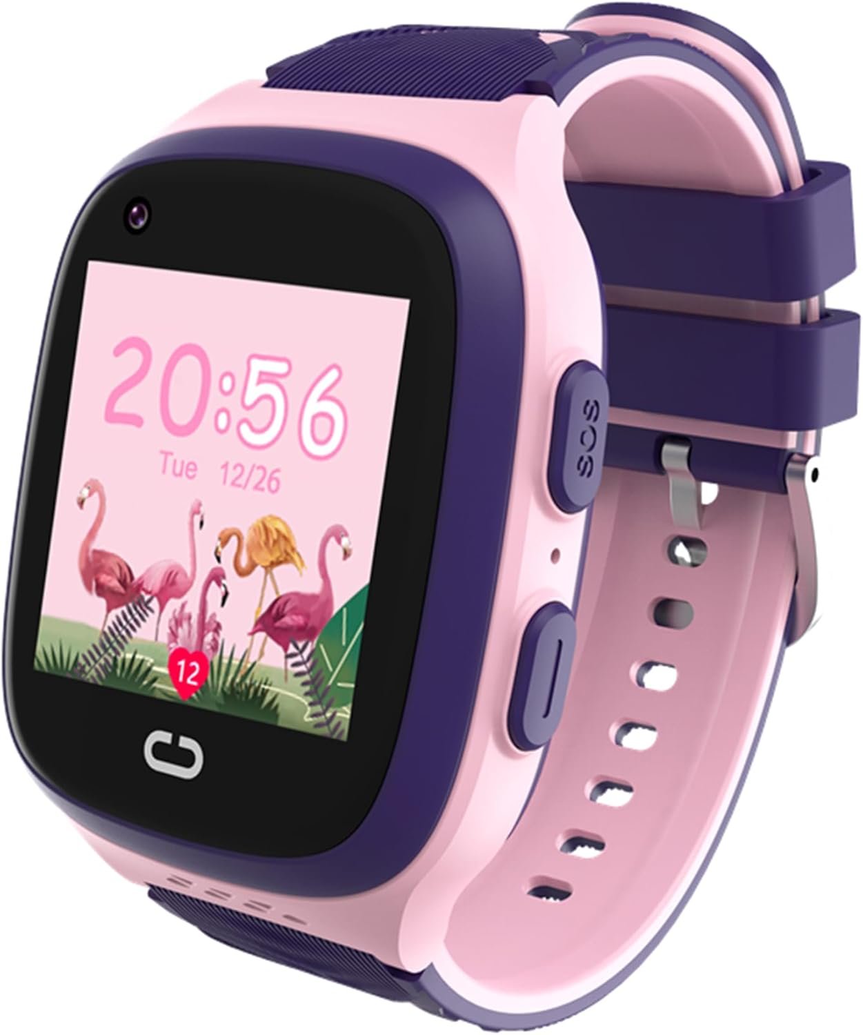 4G Kids Smart Watch for Girls Toys with GPS Tracker SIM Card WiFi Location Cell Phone SOS Calling Waterproof Voice Chat Touch Screen Alarm Clock for Ages 5-12 Kids Birthday Gifts (Pink)