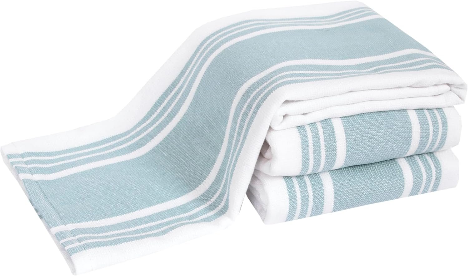 All-Clad Dual-Purpose Kitchen Towels: Highly Absorbent, Super Soft Long Lasting – 100% Cotton, 17″x30″ Dish Towels for Cleaning & Drying Dishes, Pans, Glassware, or Countertops, (3-Pack), Rainfall