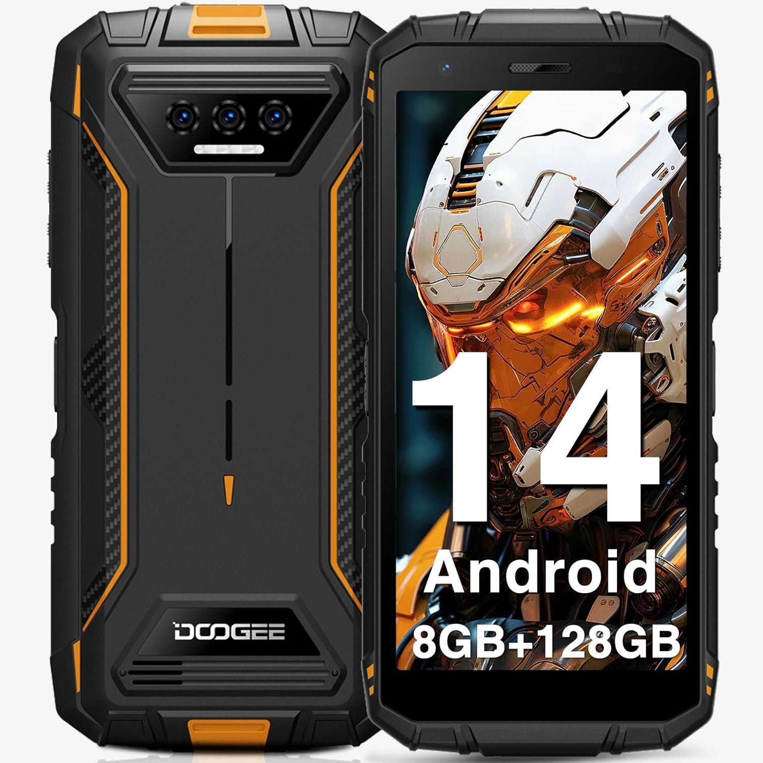 DOOGEE S41 Plus Rugged Smartphone 2024,6300mAh Battery,8GB+128GB/TF 1TB,Android 14 Smartphone,Octa Core,IP68 Waterproof Phone,13MP AI Main Camera Rugged Phone,5.5″ IPS HD+ Display,Face Unlock,OTG/NFC
