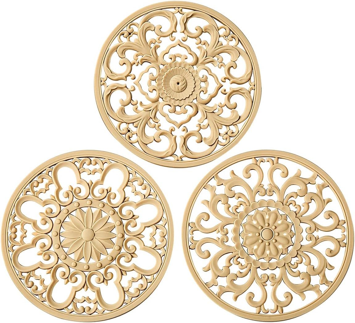 Extra Thick Silicone Trivet Mat for Hot Dishes, Hot Pots and Pans, Pot Holder, Hot Pad to Portect Your Table and Countertop, Kitchen Decor and Accessories,Beige,Set of 3