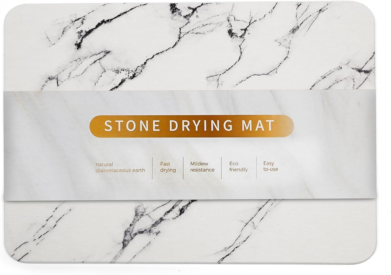 Heros Stone Drying Mat for Kitchen Counter, Quick-Drying Diatomaceous Earth Tray, Multipurpose Dish Drying Stone, Natural