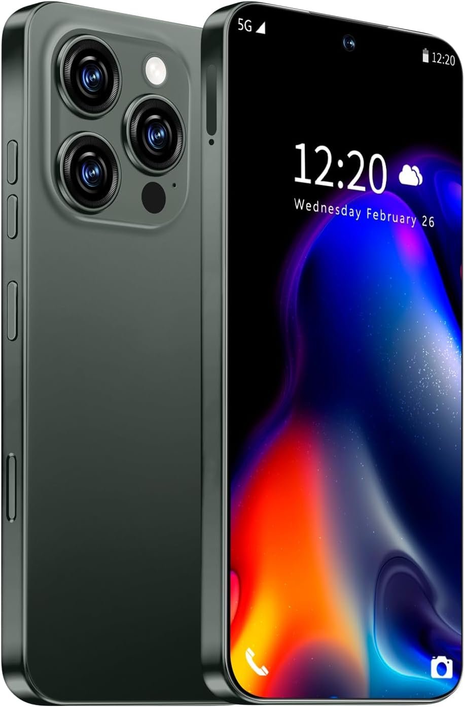 I16 PROMAX Unlocked Phone, 6.99inch HD AMOLED Screen Smartphone, Battery 7000mAh Cell Phone, Android 13.0 8+256GB with 128GB Memory Card, Face ID/Fingerprint Lock/5G/Photos/GPS (Deep Green)