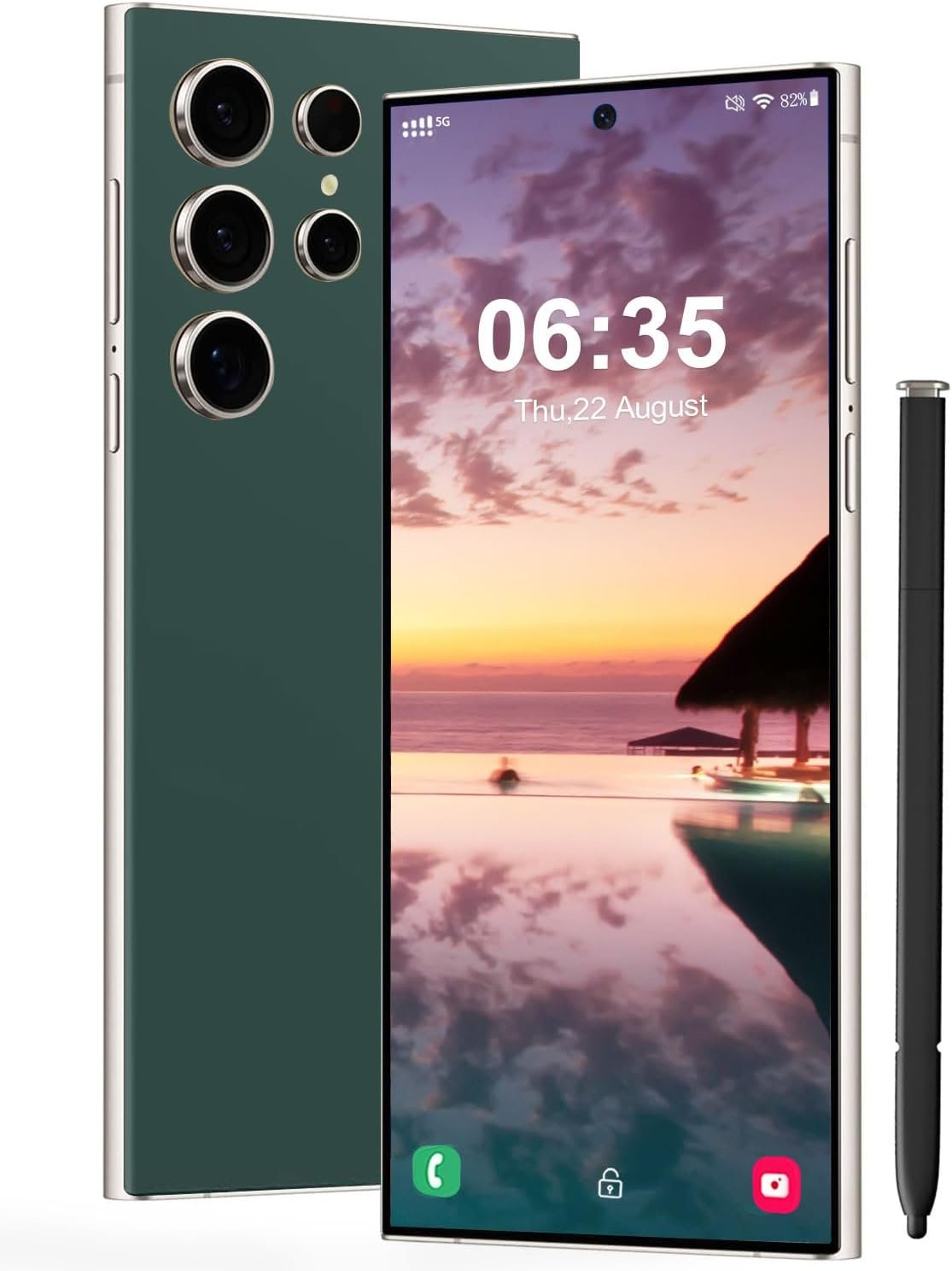 I24 Ultra 5G Unlocked Smartphone,Android 13.0 8GB+256GB Fully Unlocked Cell Phone Built in Pen The Phone Battery 6800mAh,6.8″ HD Screen,48MP+108MP Camera/Dual SIM/Fingerprint Lock/Face